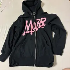 MOBB ブラックパーカー フロントジッパー