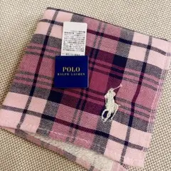 POLO RALPH LAUREN ピンクチェックタオルハンカチ