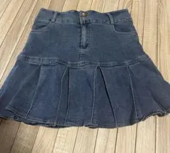 インパン付きデニム プリーツスカート
