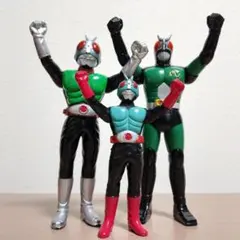 【レトロレア】仮面ライダー 硬質ソフビ フィギュア 3体 1988～1989年のサムネイル