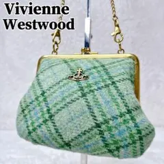 Vivienne Westwood がま口 ショルダー バッグ チェック ニットのサムネイル