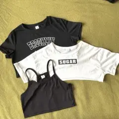 【SHEIN】 サイズ140 ３点セットTシャツ 短丈 キャミソール インナー
