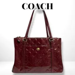 ✨良品✨ COACH トートバッグ ワインレッド ハンドバッグ エナメル