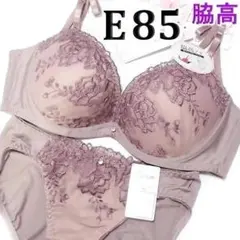 ★86[E85＆LL]Elegante脇高ブラジャーショーツセットピンクブラウンのサムネイル