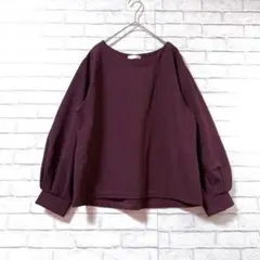 【ドレスキップ】カフドボートネック トップスMバルーンスリーブ シンプル
