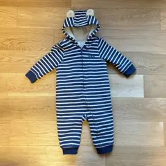 GAP ☆ くまさん　ボア　ボーダー　ロンパース　80 85