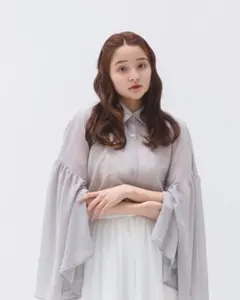 muguet angel drape sheer shirt blueのサムネイル