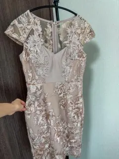 ✨DEA.by ROBE de FLEURS✨ピンクベージュキャバドレスS花柄