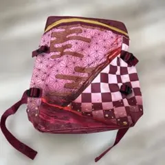 ピンクチェック柄リュック