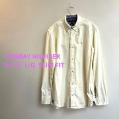TOMMY HILFIGER イエローチェック柄 長そでシャツ L