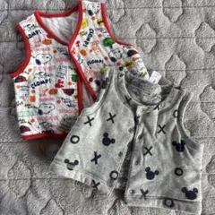 スヌーピー◆ミッキー◆ベスト 50-70cm