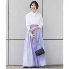 23区【極美品】定価2.5万 春色ラベンダーナイロンタスランマキシスカート 36