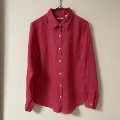 UNIQLO ユニクロ　リネンシャツ　長袖　レディース　ピンク　サイズM