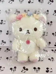 リラックマストア チェックワンピースと花冠がかわいいリラックマの