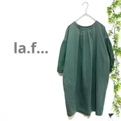 【la.f... ラエフ】チュニック　Tシャツ　切替異素材　大きいサイズ　古着