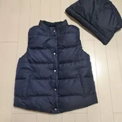 ICB ダウンベスト リバーシブル フード取り外し ネイビー Mサイズ