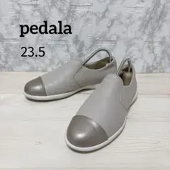 美品✨アシックス ペダラ 23.5㎝ スリッポン シボレザー 2E コンフォート