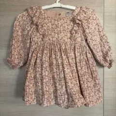 フリル付き花柄ピンクワンピース　H&M size74cm