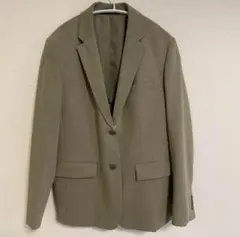 新品UNIQLOテーラードジャケットリラックスフィット Mサイズ 55グリーン