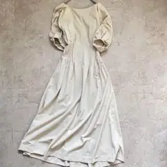 ローレン LAULEN ドルマンスリーブ タックロングワンピース