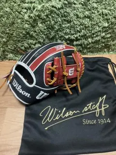 美品限定品Wilson A2K 1786 硬式内野手用グラブ ブラック×ブリック
