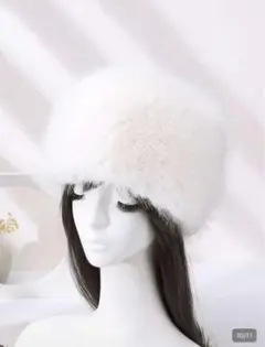 ホワイトファーバケットハット