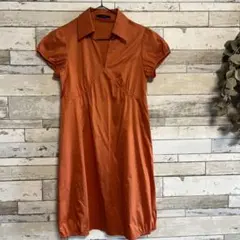 NOUQUE 半袖 ひざ丈ワンピース オレンジ size38のサムネイル