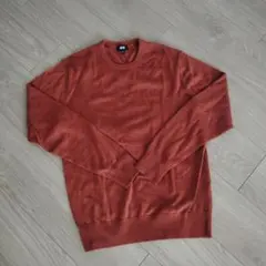 UNIQLO エクストラファインメリノクルーネックセーター オレンジ色 S
