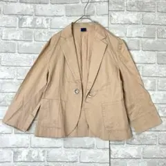 シップス テーラードジャケット M ベージュ 薄手 シンプル オフィカジ 7分袖
