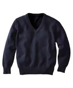 Ｖネックセーター 綿100% キッズ ネイビー