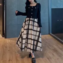 アンミールAnMILLE チュールチェックSK スカート