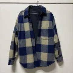 UNIQLO オーバーシャツジャケット チェック柄 ブルー×イエロー Mサイズ
