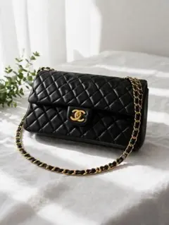 CHANEL 黒 レザー バッグ ゴールドチェーン ノベルティ