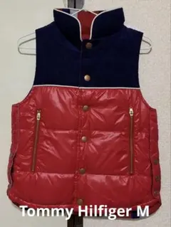 Tommy Hilfigerレディース ダウンベスト 赤と紺 中綿入りのサムネイル