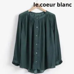ルクールブラン　ビンテージサテンブラウス　グリーン