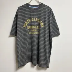 ✨人気✨ Hanes 【LL】Tシャツ プリント ボーダー 大きめ 丸首 グレーのサムネイル