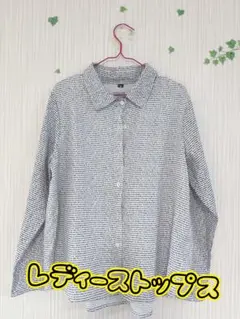 Mサイズ 白黒ストライプ シャツ