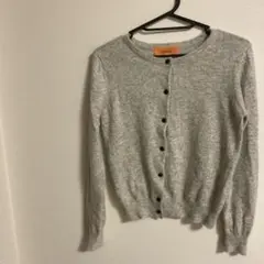 sunauna グレー クルーネック カーディガン 灰色 春 秋