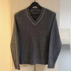 LANVIN archive gray wool V neck knit