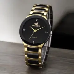 ブラック×ゴールド クォーツモデル　腕時計