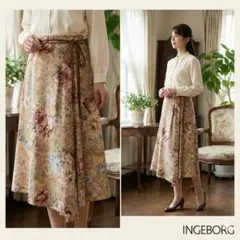 INGEBORG インゲボルグ【M】ロングフレアスカート ペイズリー 花柄 美品