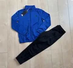 新品アディダスジャージ上下130cm青✖️黒トラックスーツ　スポーツ