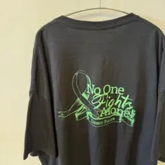 No One Fights Alone Tシャツ 黒 緑プリント XL 古着
