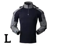 フード付きコンバットシャツ【BDU】サバゲーミリタリー コンシャツ 迷彩服 L