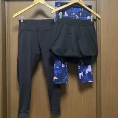 ストレッチレギンス黒・ショートパンツ　2点セット