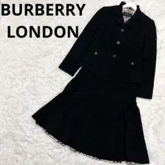 美品✨バーバリー　38 40 コットン　セットアップノバチェック　ブラック
