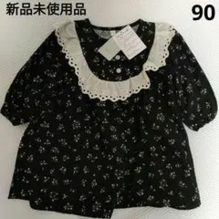 花柄 黒 ワンピース レース juo 春夏 韓国服 小花 可愛い 綿100