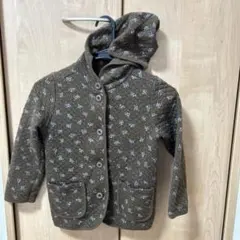 ブラウン花柄フード付きジャケット