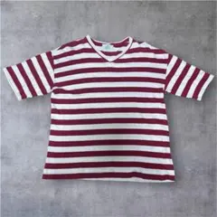 90s ボーダーTシャツ 赤白 ヴィンテージ 半袖　archive