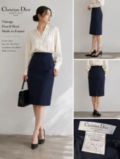 Christian Dior Navy Pencil Skirt 38のサムネイル